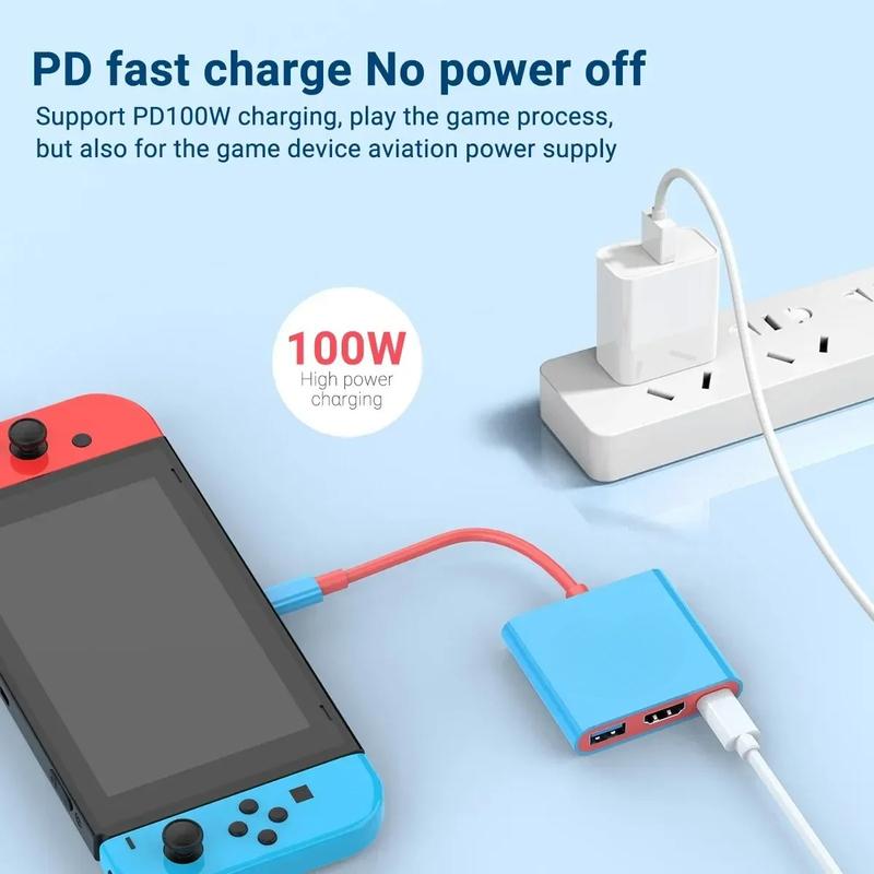 3 IN 1 Portable Nintendo Switch Docking Station TYPE-C To 4K HDTV Hub with HDMI and USB 3.0 for Steam Deck Phone IPad Laptop
