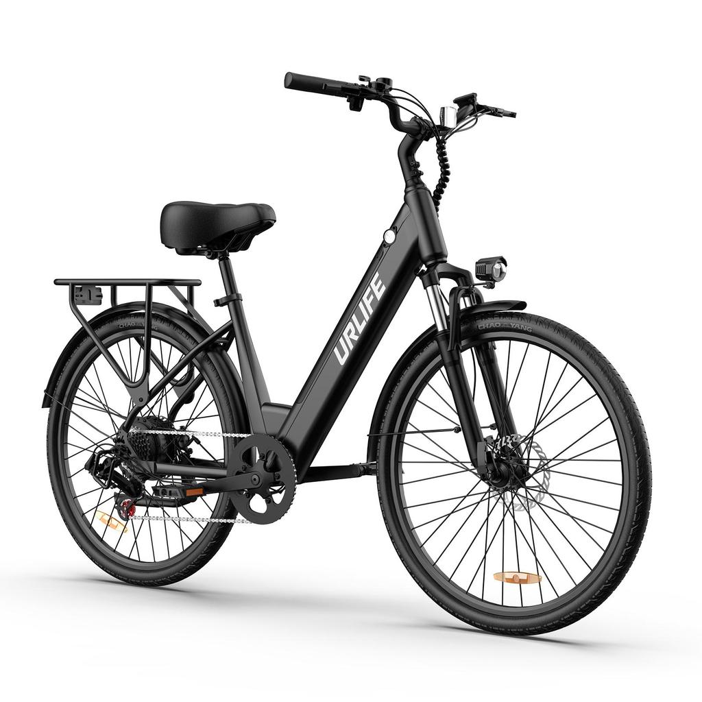 URLIFE E26 Urban Commuting E-Bike With TowSeat 36V13Ah Battery 350W Motor Eiectric Bike 26 Inch City Fat Tire Electric Bicycle