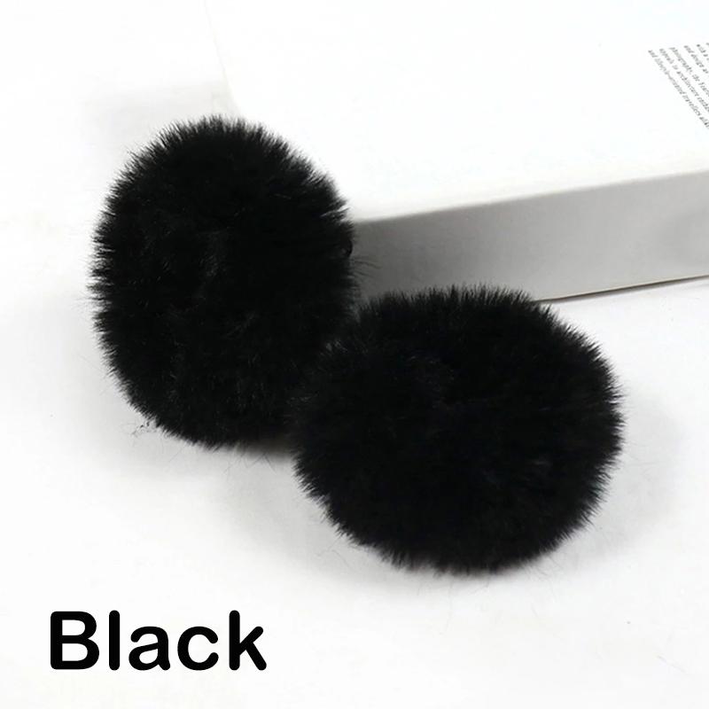 Fashion Luxury 2 Fluffy Pieces Child Girl Fluffy Furry Scrunchies Hair Scrunchies Bands Ring Ponytail Holder Hairwear Hair Decoration