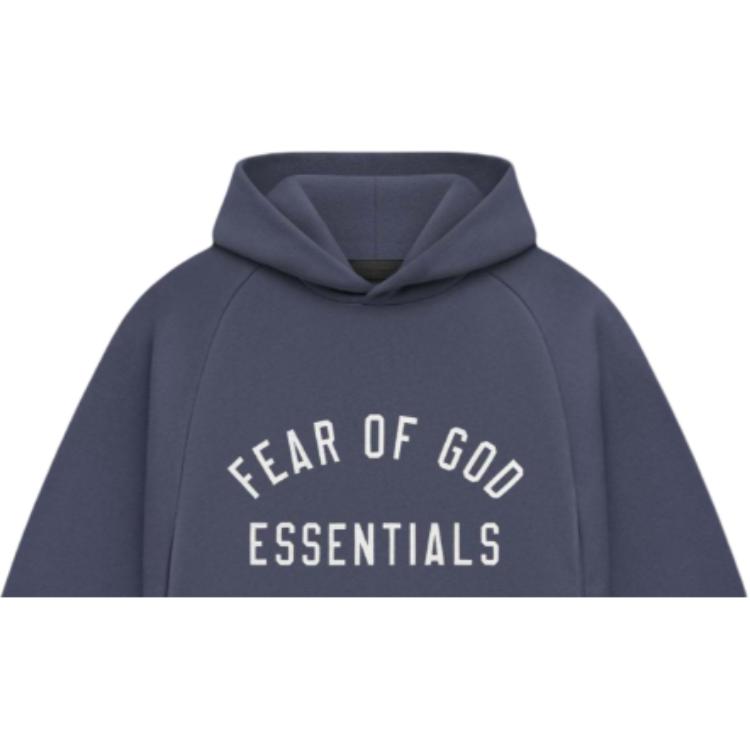Fear of God Essentials Укороченная толстовка из флиса Морской Женские Топы Синий 192HO247354FW