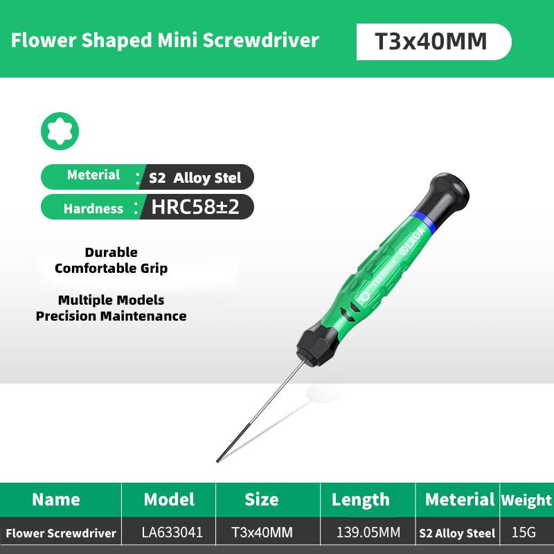 1 шт. Мини-отвертка Torx с магнитом, легированная сталь S2, крестовые отвертки, отвертка в форме цветка T5-T20