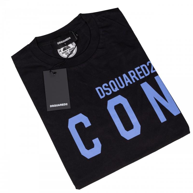 DSQUARED2 icon Italian t-shirt men's black / BLU - Size: M