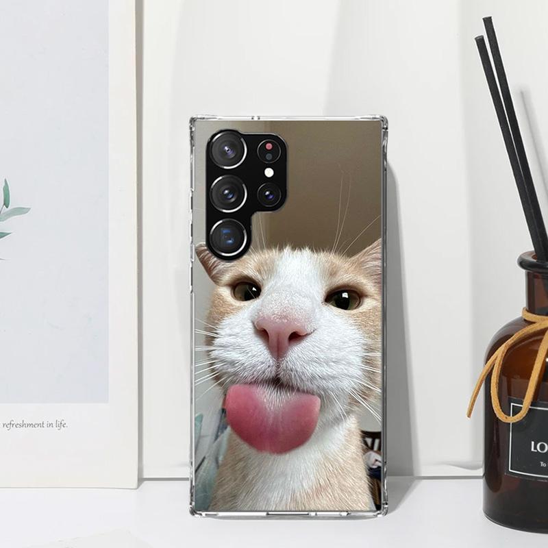 Pet Cat Funny Memes Phone Case For Samsung Galaxy S26 S25 Edge S24 FE S23 S22 Ultra S21 Plus S20 + Art Fundas Back Cover Galaxy