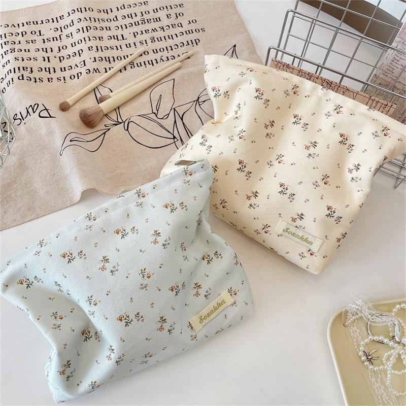 Милая Сладкая Цветочная Косметичка Большой Вместимости Портативная Дорожная Сумка для Хранения Макияжа Органайзер Женский Клатч Девичьи Косметички