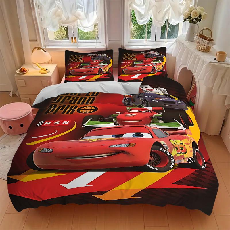 Mcqueen Print 3Pcs Bedding Setduvet Cover With 2 Bedropillowcase Home Birthday Gift