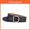 Fashion Ladies Pu Belt With Alloy Circular Buckle For Casual Office Wear