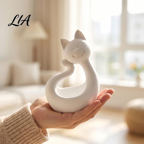 Unique Gift for Cat Lovers Shape 3D Printed Storage Tray, Matte Finish Decorative Desktop Small Item Holder Desk Durable PLA Ornament Bedroom Dressing