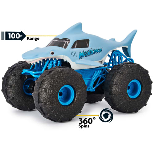 Official Monster Jam Megalodon Storm All-Terrain Remote Control Monster Truck, 1:15 Scale