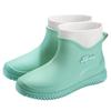 Fashion Short Tube Girls Rain Shoes Low Top Waterproof Shoes Kitchen Low Tube Rubber Shoes Car Wash Water Boots Plus Cotton Wool Rain Boots