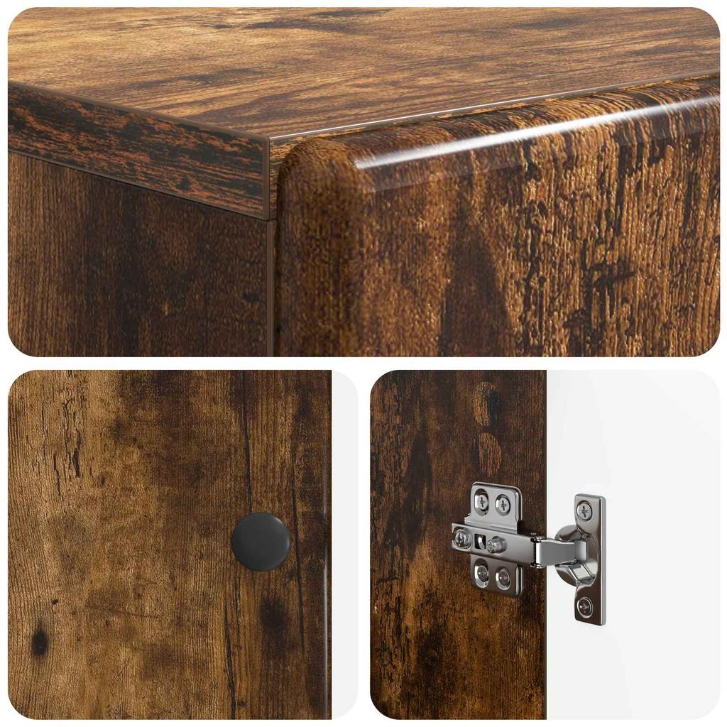 Bathroom Storage Cabinet BREDA Smoked Oak