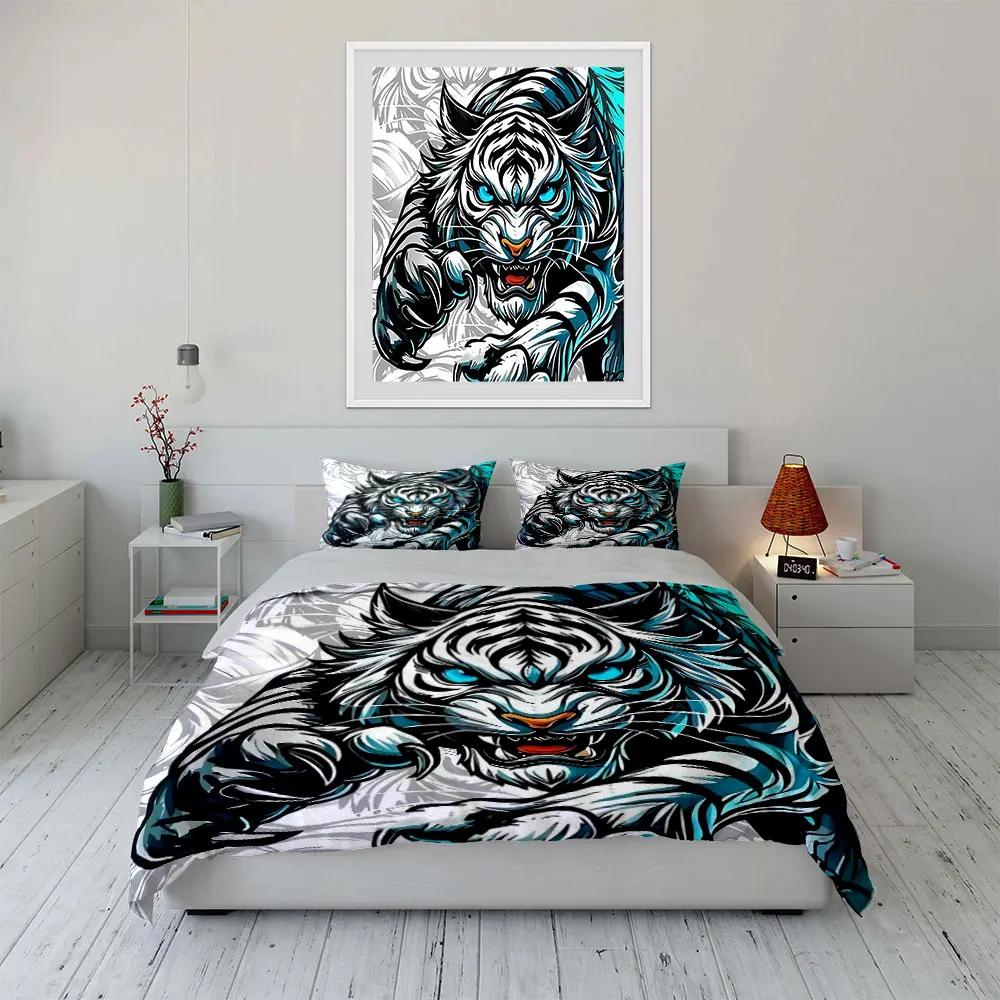 "Fierce Tiger Art Decor Set" Soft Comfortable Duvet Cover Bedding Set Included 1*Duvet Cover & 2*Pillowcases, gift