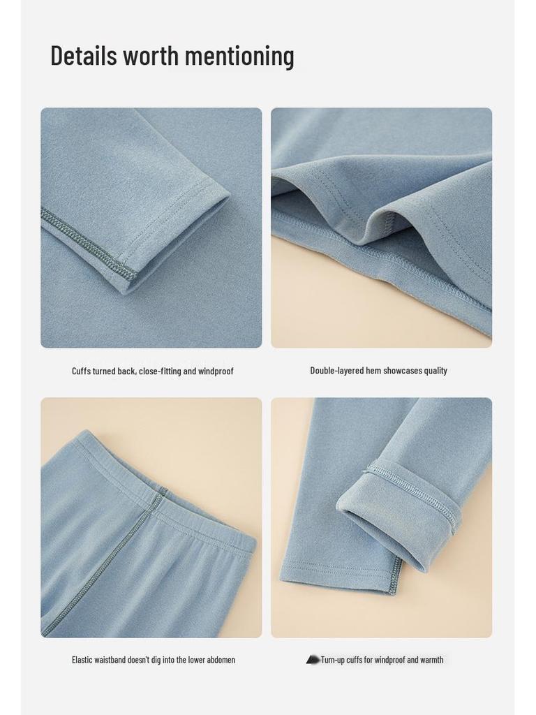 Детский дышащий антибактериальный кашемировый комплект нижнего белья на осень