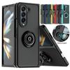 Shockproof Matte Phone Case for Samsung Galaxy Z Fold 6 5 4 3 Protective Cover Ring Stand Holder Business Full Protection