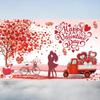 110cmx180cm Red Love Heart Dating Background Celebrate Happy Valentine's Day Banner  Photo Booth