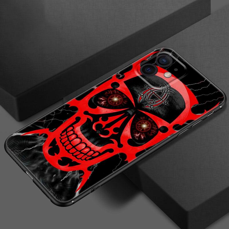 Чехол для телефона «Сатанинский страшный череп» для Apple iPhone 13 12 Mini 11 Pro XS Max X XR 8 7 6S 6 Plus SE 2020 5S 5, мягкий черный чехол из ТПУ