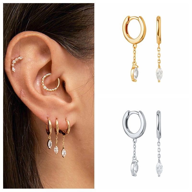 Изящные подвески из ракушки и циркония, пряжка для ушей из стерлингового серебра 925 пробы, модные женские серьги-кольца, высококачественные подарки на день рождения