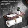 Walnut Roll Paper Holder Bathroom Wall Mounted Toilet Bowl No Punch Paper Towel Holder Bathroom Storage Rack Mobile Phone Holder