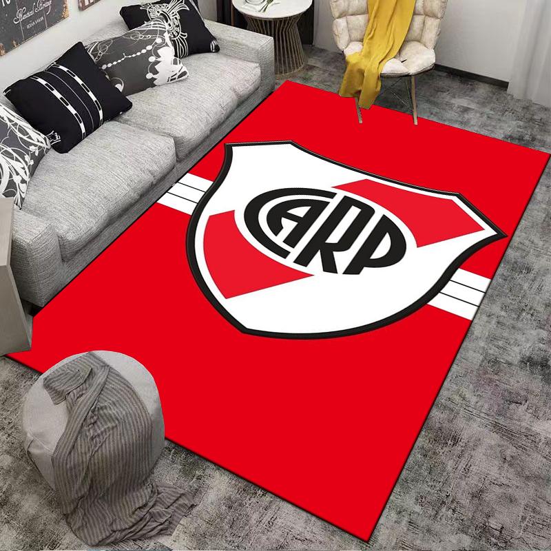 "Red Carpet with Shield Design and CARP Letters Modern Style" Suitable for use as an anti-slip for living room bedroom sofas