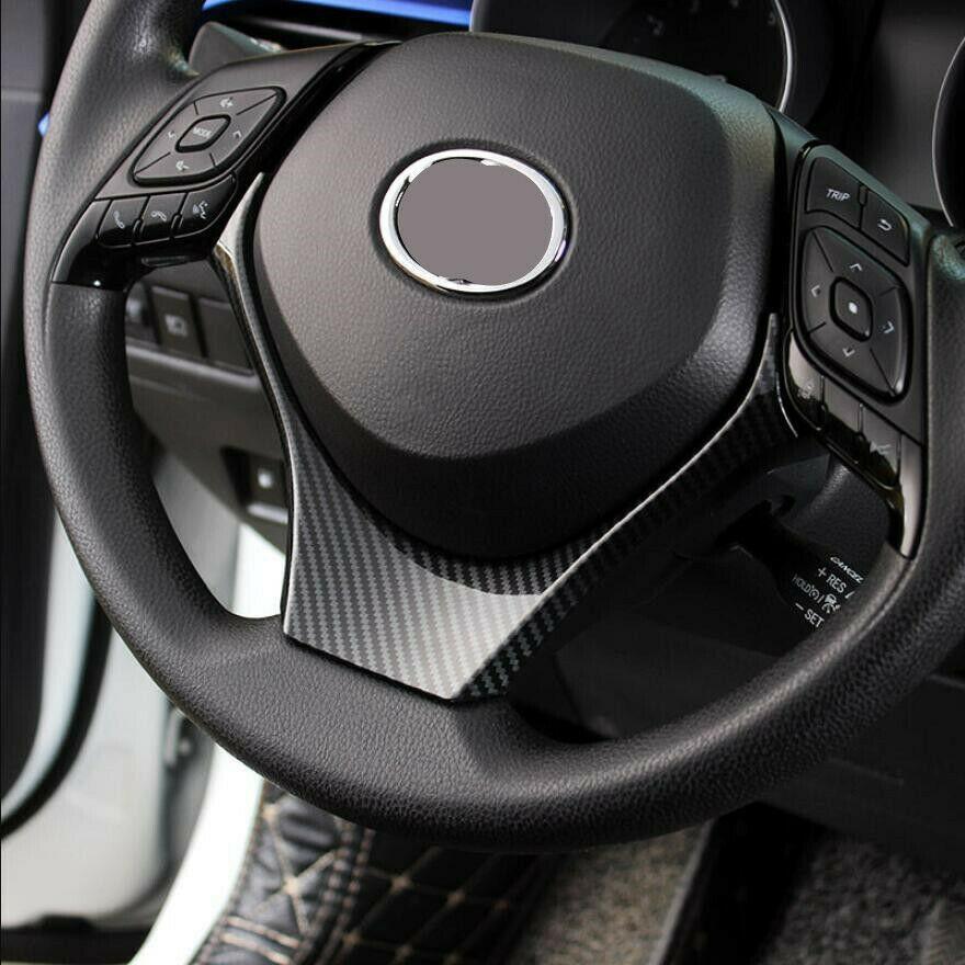 Узор из углеродного волокна ABS для Toyota CHR C-HR 2016-2018, автомобильный руль, кнопка, рамка, накладка, аксессуары для интерьера