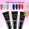24 цвета алмазный поли УФ-гель блестящий гель для ногтей строительный гель акриловый замачиваемый камуфляж быстрое наращивание ногтей УФ-гель для дизайна ногтей