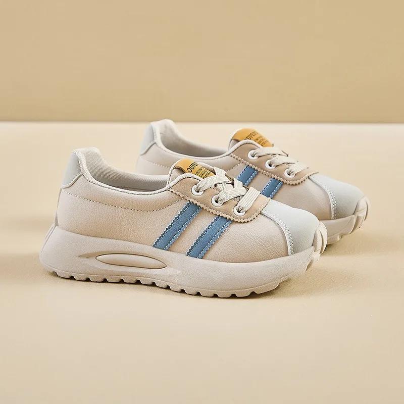 Новые женские туфли на платформе, повседневные кроссовки, универсальные модные дизайнерские полосатые женские туфли из искусственной кожи, одиночные туфли