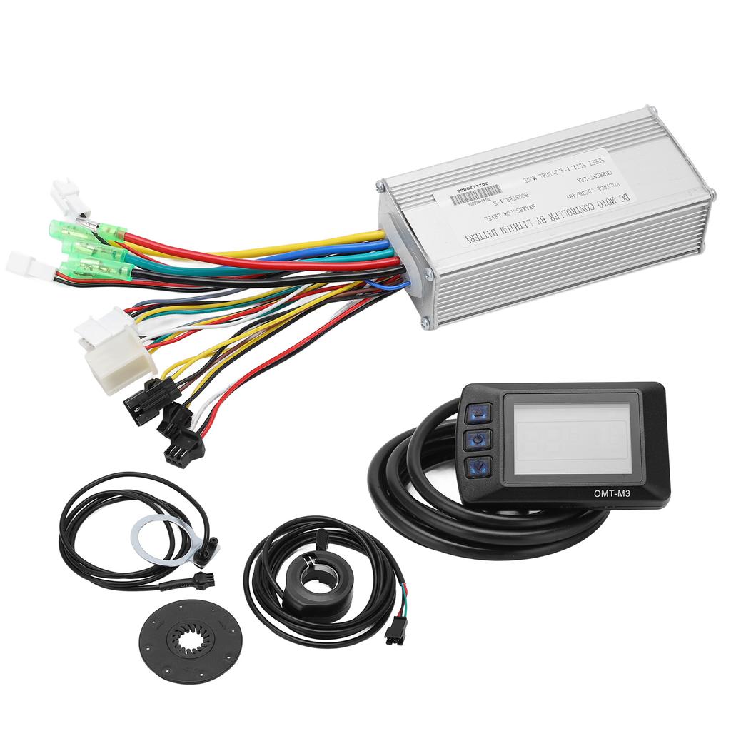 Electric Bike 22A Controller 36V 48V Common Speed Controller with OMTM3 Display Panel for 500W Motor
