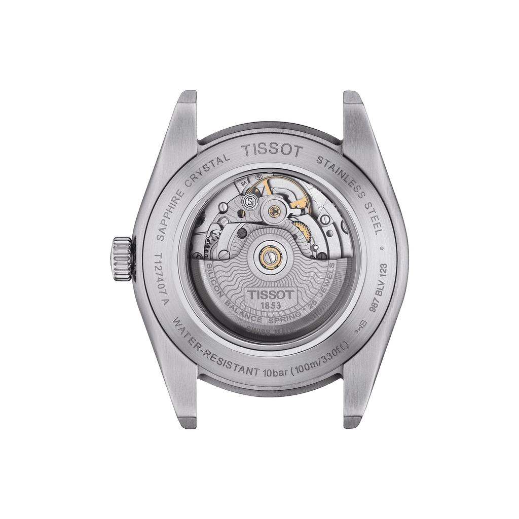 Tissot Мужские модные часы T127.407.16.031.01 с кожаным ремешком и серебристым циферблатом