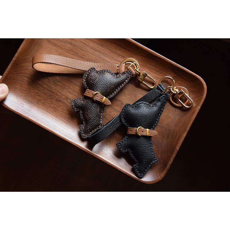 Fadou оригинальный пресбиопический брелок для ключей от автомобиля с собакой, креативный брелок из натуральной кожи ручной работы, персонализированный модный брелок