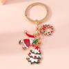 Милый эмалированный брелок в виде рождественской елки, брелок в виде Санта-Клауса, подвески для автомобильного держателя ключей, сумочки, украшения, рождественские украшения, подарки
