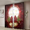 2 Pieces, Christmas Bell Shining Flower Wreath Curtains -30% Blackout - Suitable for Living Room, Bedroom, Kitchen, Home Decorat