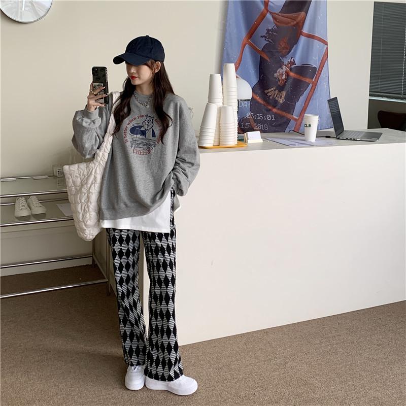 Women Long Sleeve O Neck Loose Pullovers Female Tops Solid Color Sweatshirts