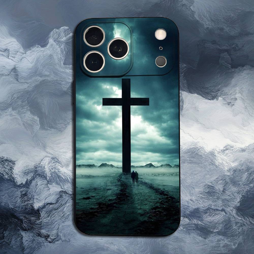 Христианский чехол для телефона с библейским стихом о Иисусе для iPhone 15,14,13,17,16,12,11,Plus,Pro Max,XS,X,Mini,8,7,XR,SE,Мягкий силикон, Черный