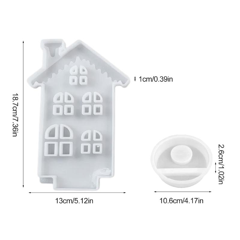 Снежный дом, подсвечник, силиконовая форма, эпоксидная смола, подставка для свечи, форма для гипсового подсвечника, форма для украшения дома