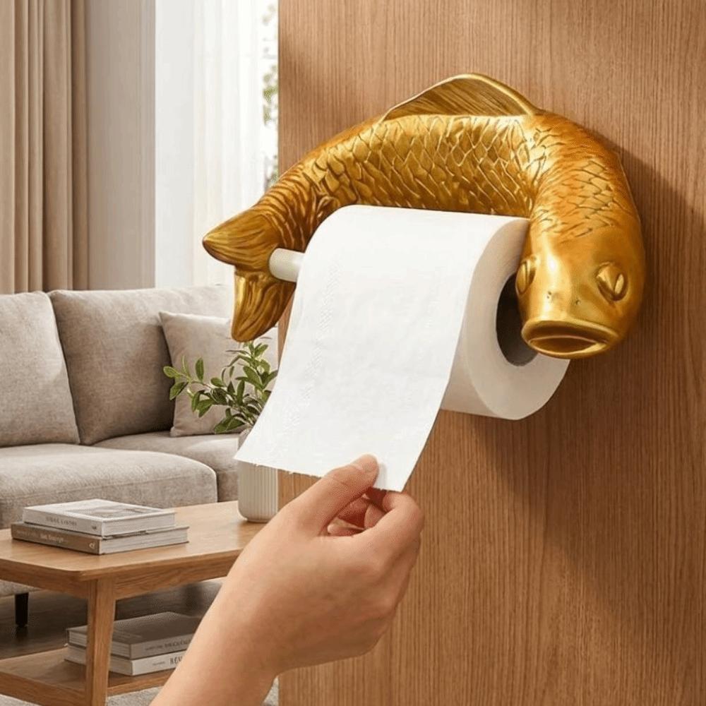 Waterproof Plastic Toilet Paper Roll Holder Golden Carp Toilet Paper Rack Kitchen