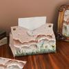 Flowers in the mountains Napkin Holder Leather Paper Towel Box High Quality Tissue Case  for Car