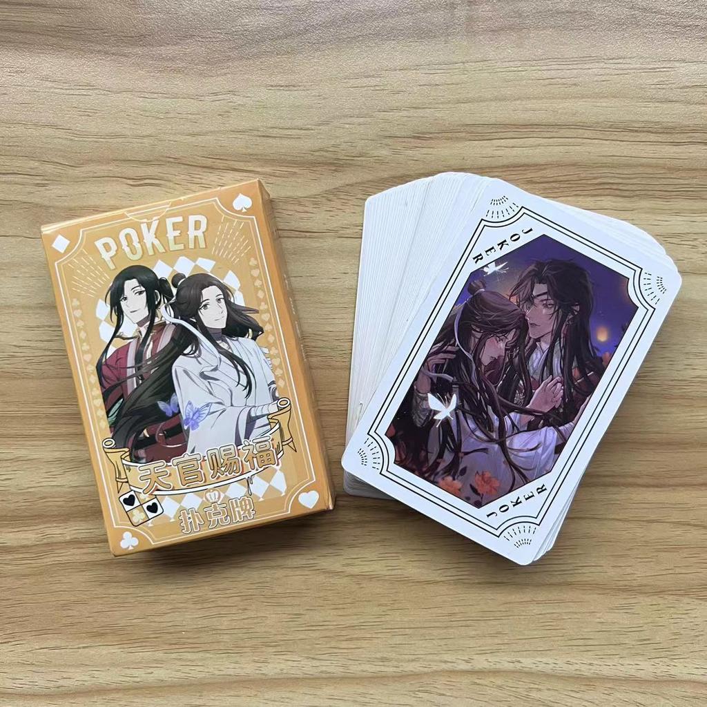 Аниме Благословение небожителей Косплей Настольная игра Карты Твердая обложка Покер Игрушка Подарок С коробкой