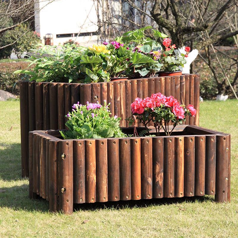 Outdoor Solid Wood Anti-Corrosion Planter Box