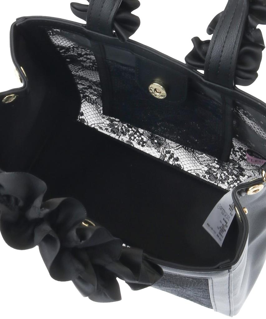 Maison de Fleur Women's Mesh Lace 2-Way Tote Bag, Black
