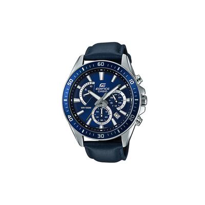 CASIOEDIFICE серия 100 метров водонепроницаемость кварцевый механизм кожаный ремешок японские и корейские часы мужские часы синий циферблат EFR-552L-2AV