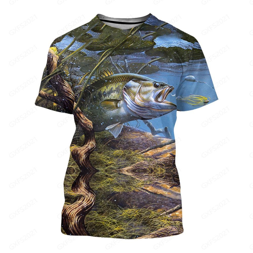 Креативная футболка с принтом карпа с 3D цифровой печатью, свободного кроя, с короткими рукавами для мужчин