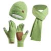 Couple Style Warm Wool Hat Knitted Plus Velvet Thickened Adult Hat Scarf Gloves Three-piece Set