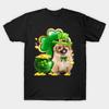 Men Black Print T-shirt Super Large TShirt Pekingese Dog Shamrock St Patricks Day Dog Irish G No-Cut Transfer Paper Print Cotton Tshirt