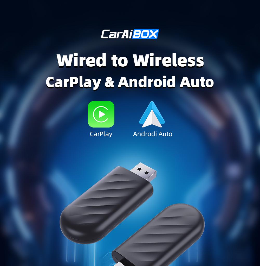 Беспроводной адаптер CarPlay 2 в 1 для Apple iPhone Android, проводной для беспроводного Carplay AI Box, подключение USB Type C, автомобильный донгл