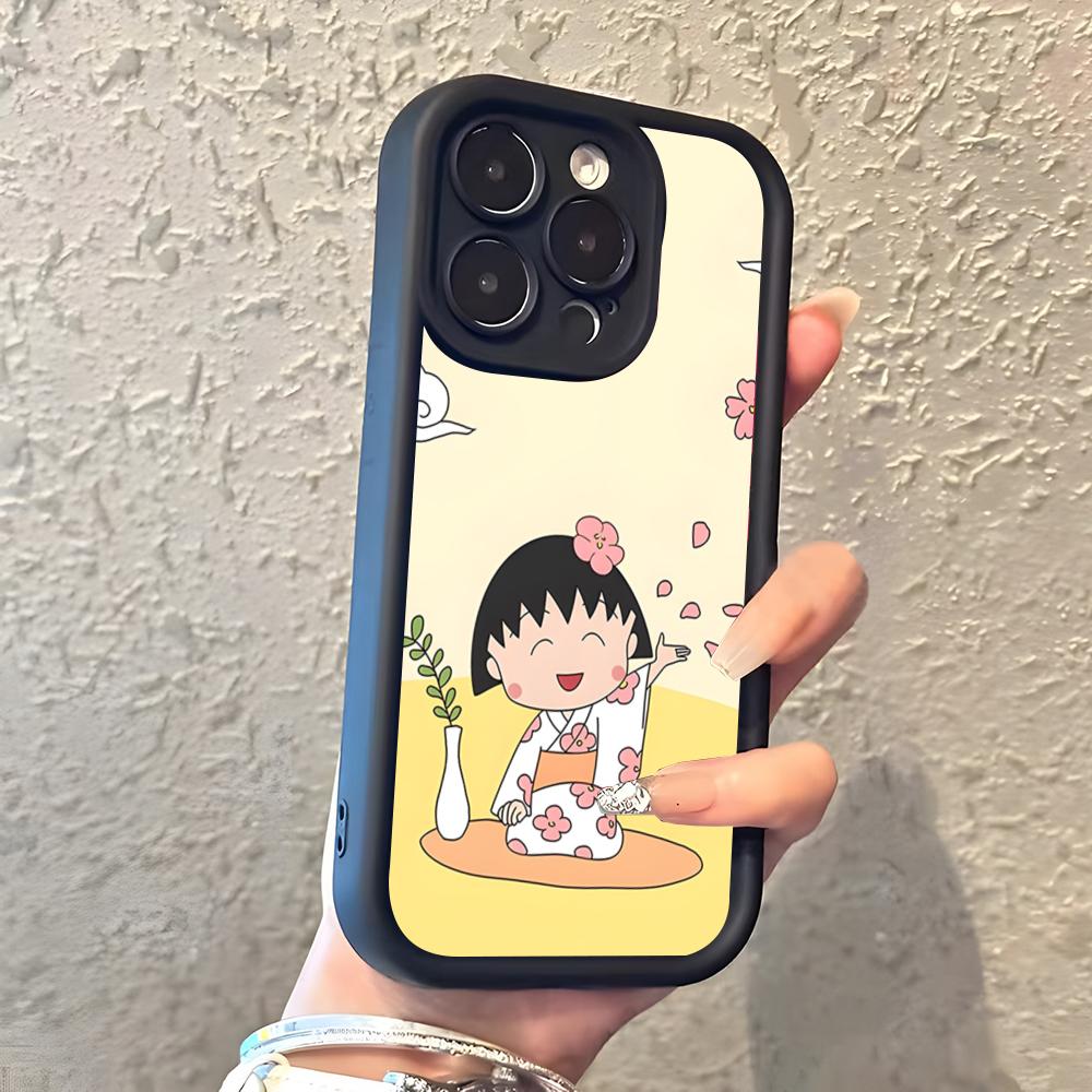 Chibi Maruko-chan Phone Case For IPhone 17 Pro Max 16 15 14 Pro Max IPhone 13 Pro Max 11 Plus Silicone Cover