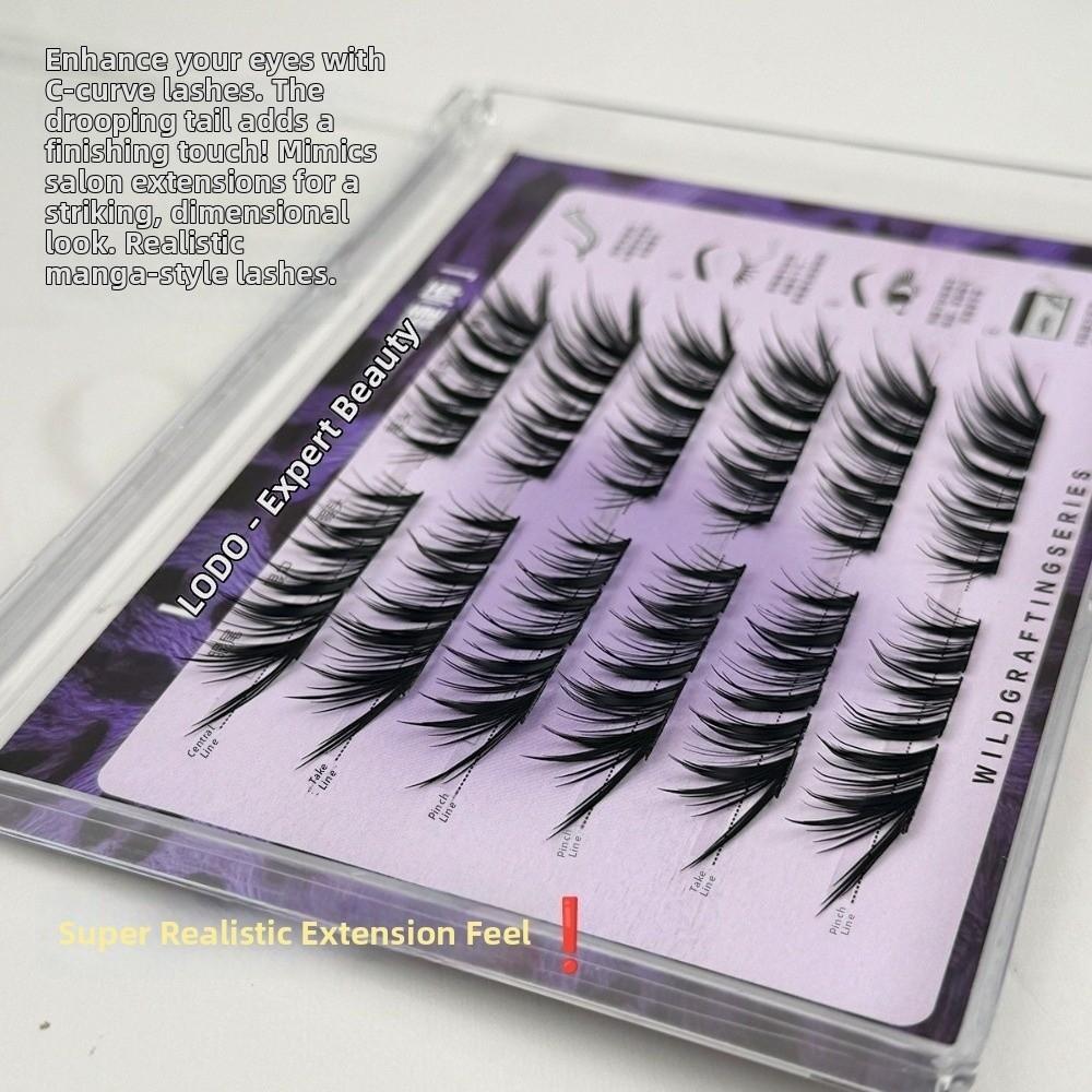 Comic Style Black Swan False Eyelashes Without Glue 6 Rows Fake Eyelashes  Party