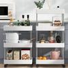 3/4 Tier Movable Gap Storage Rack Rolling Utility Cart Storage Shelf Kitchen Bathroom Slim Slide Organizer Shelf Livingroom New