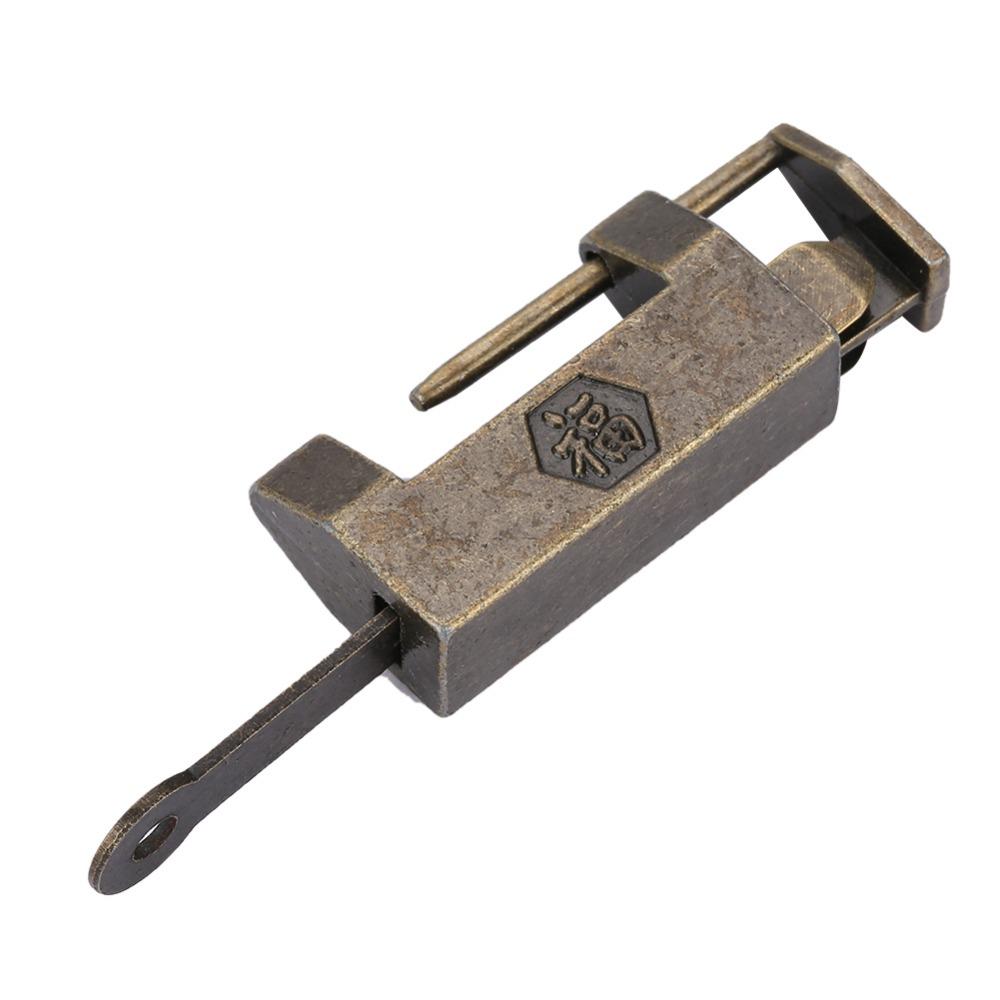 2pcs Antique Retro Style Chinese Vintage Padlock Chinese Style Horizontal Lock Furniture Cabinets