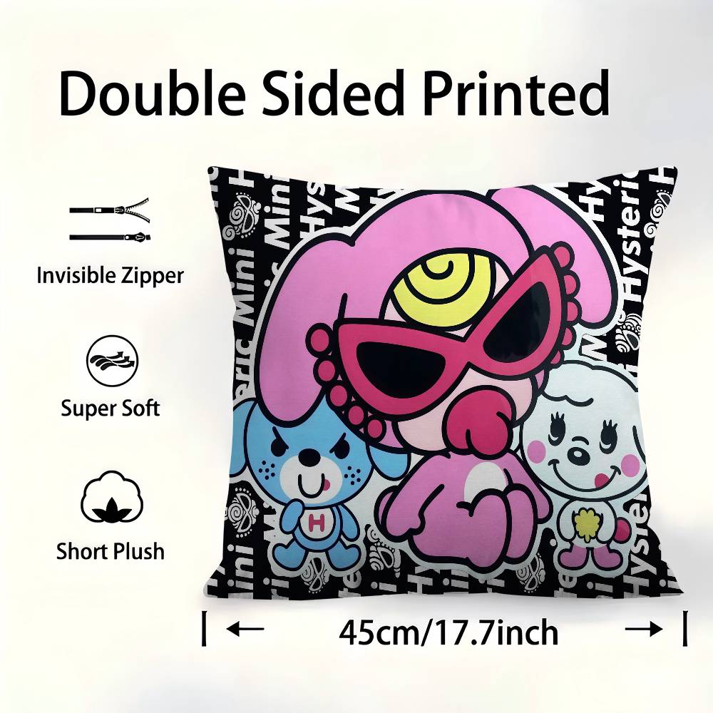 Cute H-Hysteric M-Mini Office Cushion Pillowcase Car Cushion Cover45X45Cm Lumbar Pillowcase Sofa Pillowcover