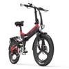 LANKELEISI G650 foldable electric bicycle features a 500W motor, 48V 12.8Ah battery, a top speed of 35km/h, a range of 110km, 20*2.4 inch tires.