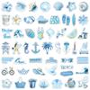50Pcs/Set Ins Blue Sea . Summer Beach Series 01 Waterproof Stickers DIY Fashion Doodle Decals Stickers